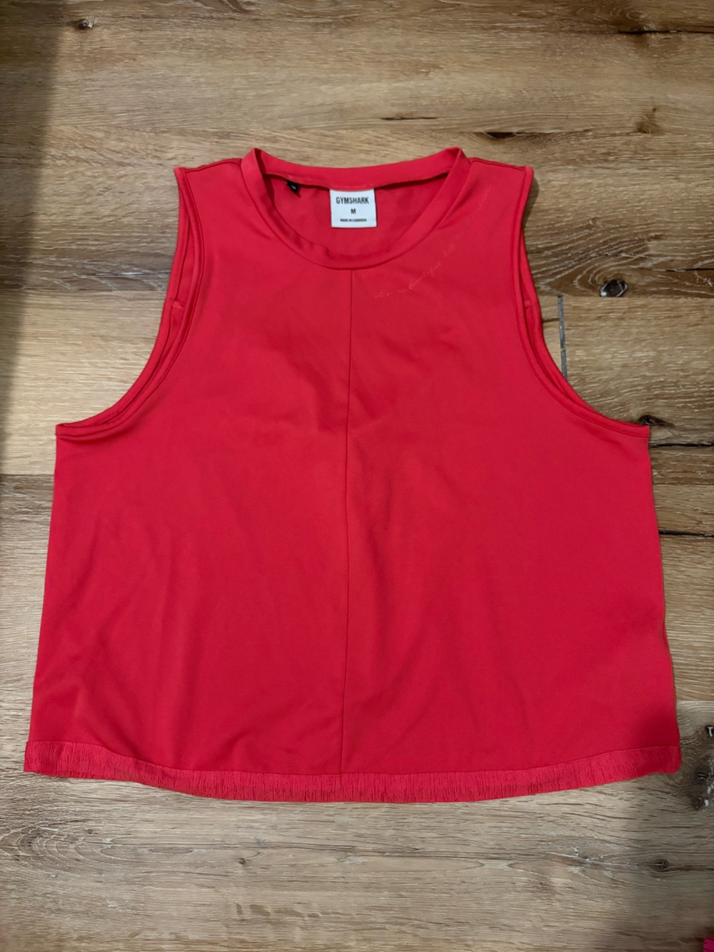 Gymshark x Whitney Simmons Collaboration Crop Swing Tank Open Back in Pink / Red